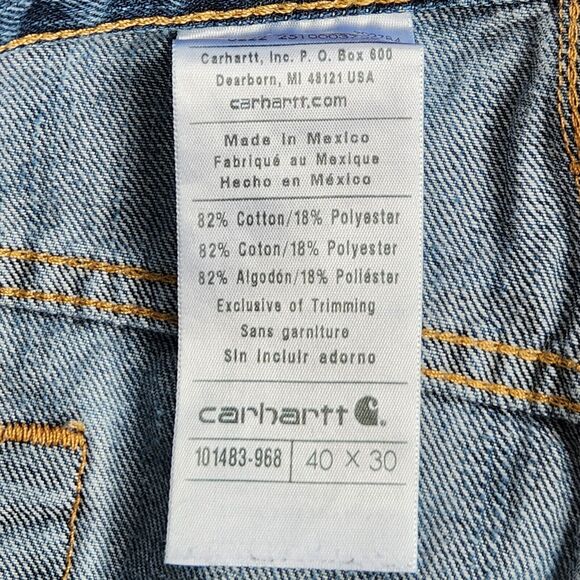 Carhartt Jeans Men 40x30 101483-968 Workwear Chore Utility Outdoors Construction - Picture 8 of 8